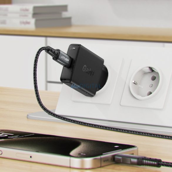 Acefast A65 hálózati töltő 1xUSB-C csatlakozással PD 20W GaN - fekete