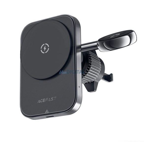 Acefast D18 szellőzőrácsra csíptethető autós tartó MagSafe töltővel és USB-A Type-C kábellel 15W - fekete