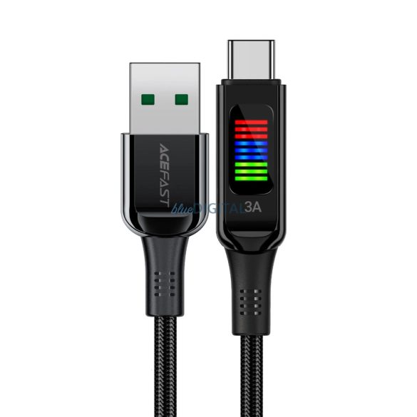 Acefast C7-04 USB-A - Type-C kábel kijelzővel 60W 1.2m - fekete