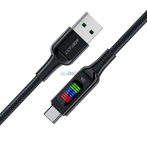 Acefast C7-04 USB-A - Type-C kábel kijelzővel 60W 1.2m - fekete