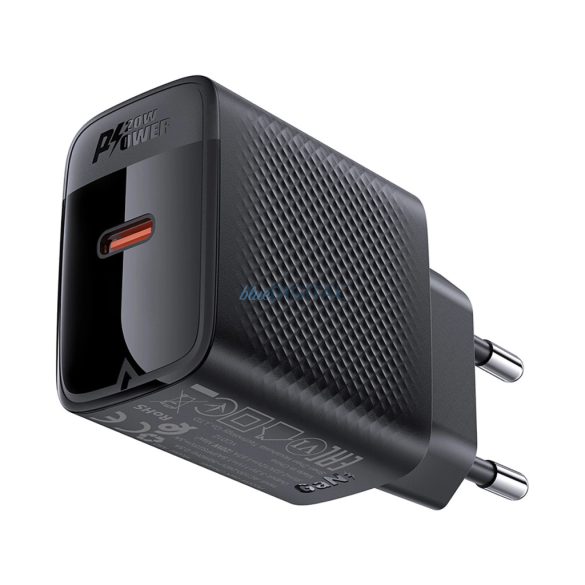 Acefast A82 hálózati töltő 1xUSB-C csatlakozással PD 20W - fekete