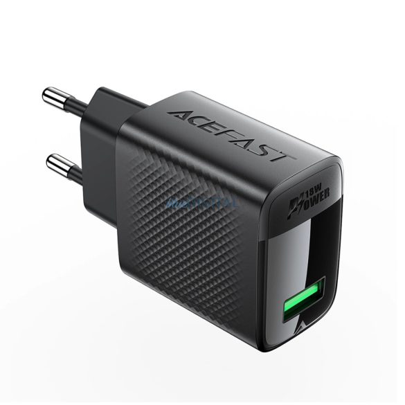 Acefast A90 hálózati töltő 1xUSB-A csatlakozással GaN QC 18W - fekete