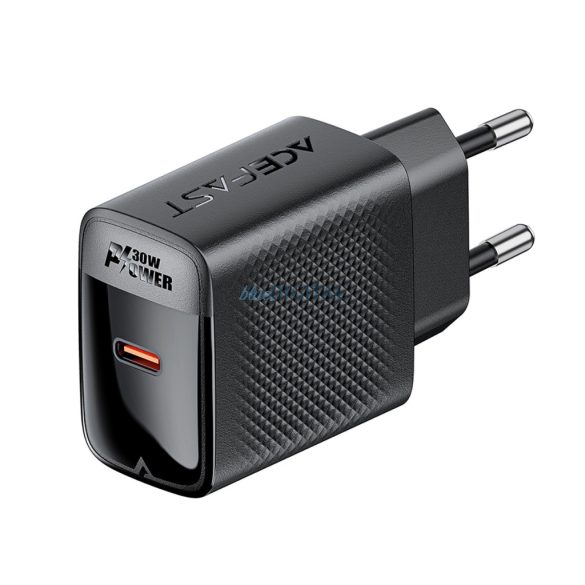 Acefast A102 hálózati töltő 1xUSB-C csatlakozással GaN PD 30W - fekete