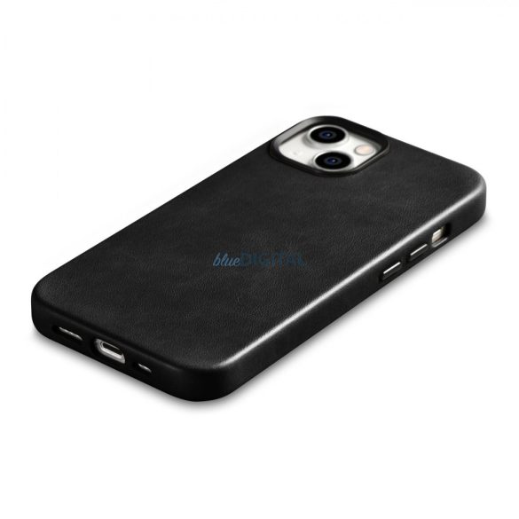iCarer olajviasz prémium bőr tok iPhone 14 mágneses bőr tok MagSafe fekete (WMI14220701-BK)