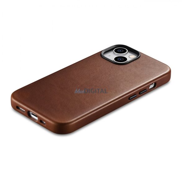 iCarer olajviasz prémium bőrtok iPhone 14 mágneses bőrtok MagSafe barna (WMI14220701-RB)