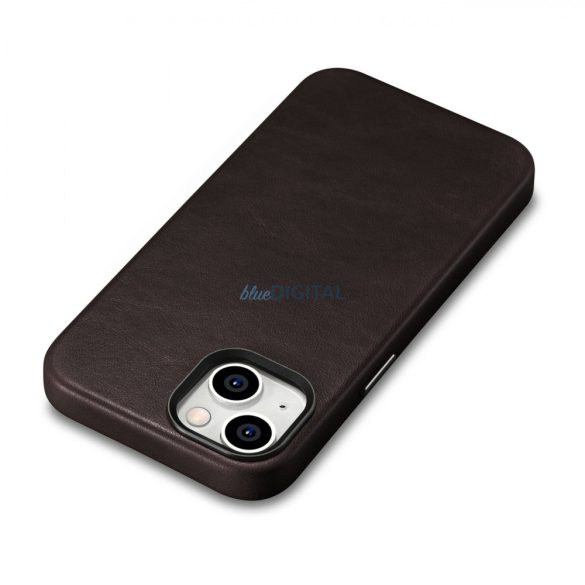 iCarer olajviasz prémium bőrtok iPhone 14 mágneses bőrtok MagSafe barna (WMI14220701-BN)