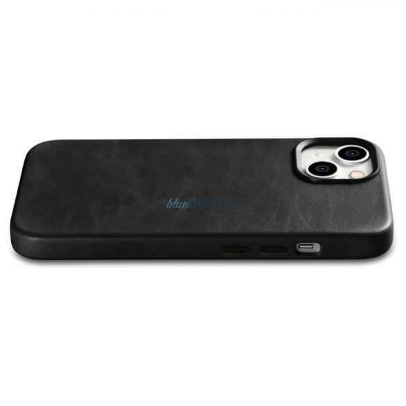 iCarer olajviasz prémium bőr tok iPhone 14 Plus mágneses bőr tok MagSafe fekete (WMI14220703-BK)