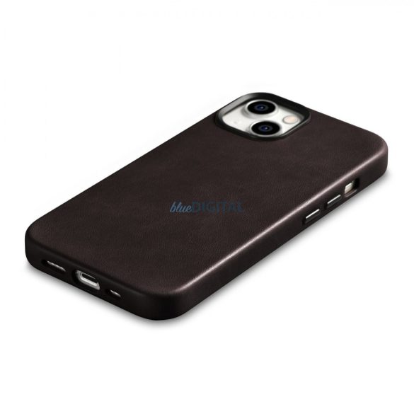 iCarer olajviasz prémium bőr tok iPhone 14 Plus mágneses bőr tok MagSafe barna (WMI14220703-BN)