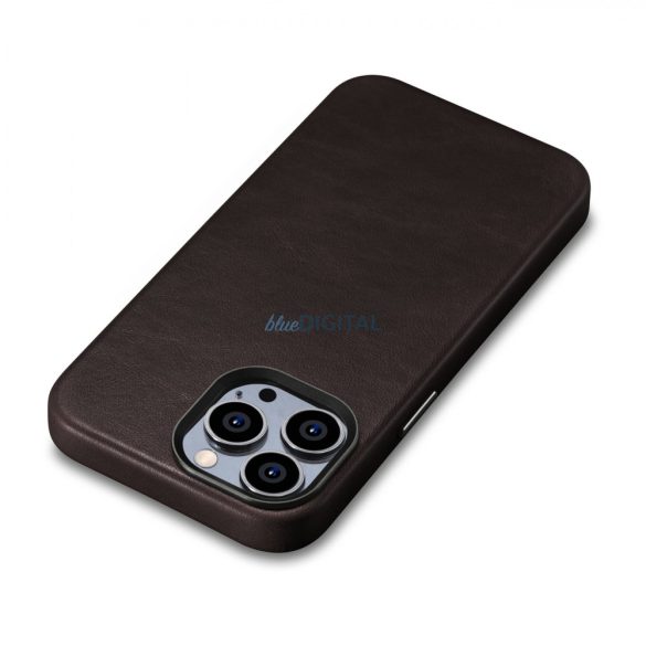 iCarer olajviasz prémium bőr tok bőr tok iPhone 14 Pro Max mágneses MagSafe barna (WMI14220704-BN)