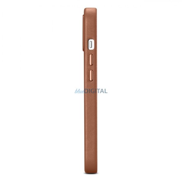 iCarer Case Leather valódi bőr tok iPhone 14 barna (WMI14220705-BN) (MagSafe kompatibilis)