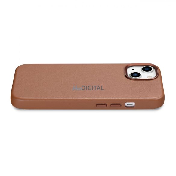 iCarer Case Leather valódi bőr tok iPhone 14 barna (WMI14220705-BN) (MagSafe kompatibilis)