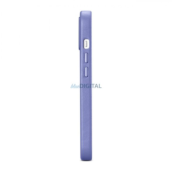 iCarer Case bőr valódi bőr tok iPhone 14 világos lila (WMI14220705-LP) (MagSafe kompatibilis)