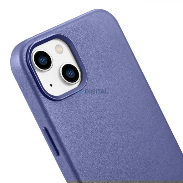 iCarer Case bőr valódi bőr tok iPhone 14 világos lila (WMI14220705-LP) (MagSafe kompatibilis)