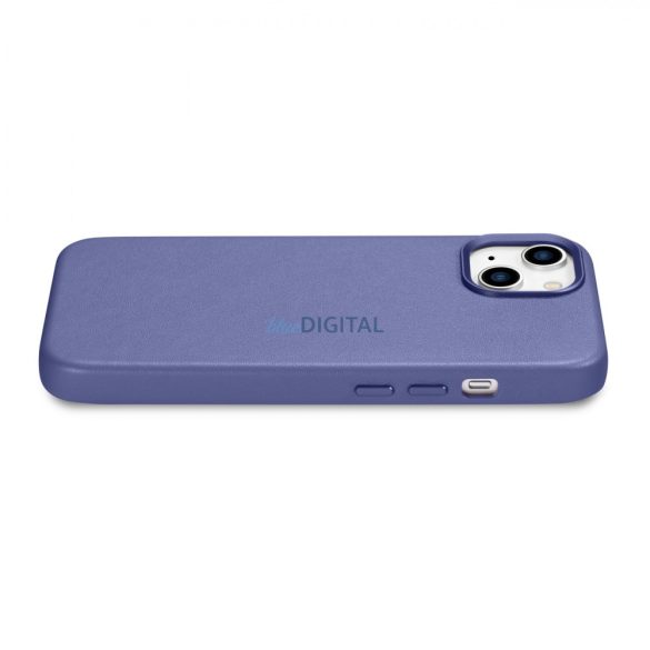 iCarer Case bőr valódi bőr tok iPhone 14 világos lila (WMI14220705-LP) (MagSafe kompatibilis)