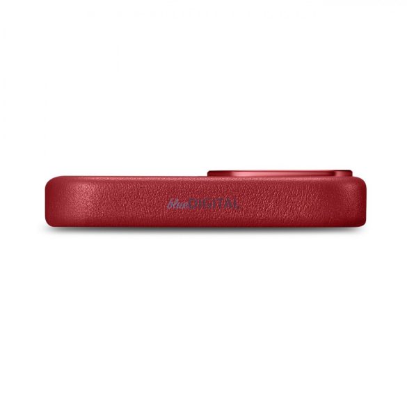 iCarer Case Leather valódi bőr tok iPhone 14 Plus piros (MagSafe kompatibilis)