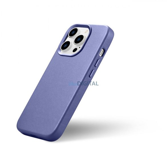 iCarer tok bőr valódi bőr tok iPhone 14 Pro Max Light Purple (WMI14220708-LP) (MagSafe kompatibilis)