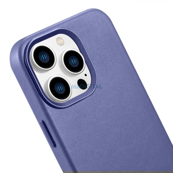 iCarer tok bőr valódi bőr tok iPhone 14 Pro Max Light Purple (WMI14220708-LP) (MagSafe kompatibilis)