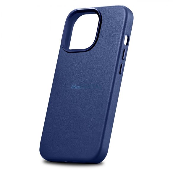 iCarer tok bőr valódi bőr tok iPhone 14 Pro Max kék (WMI14220708-BU) (MagSafe kompatibilis)