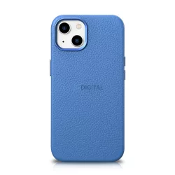   iCarer Litchi prémium bőr tok iPhone 14 mágneses bőr tok MagSafe világoskék (WMI14220709-LB)