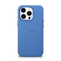   iCarer Litchi prémium bőr tok bőr tok iPhone 14 Pro Max mágneses MagSafe világoskék (WMI14220712-LB)
