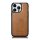 iCarer Leather Oil Wax tok valódi bőrrel iPhone 14 Pro Max készülékhez (MagSafe kompatibilis) barna (WMI14220720-TN)