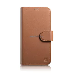  iCarer pénztárca tok 2in1 iPhone 14 Flip bőr Anti-RFID barna (WMI14220725-BN)