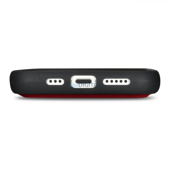 iCarer tárca tok 2in1 iPhone 14 Flip bőr tok Anti-RFID piros (WMI14220725-RD)