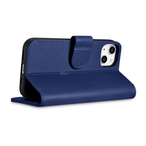 iCarer tárca tok 2in1 iPhone 14 Flip bőr tok Anti-RFID kék (WMI14220725-BU)