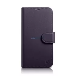   iCarer Wallet Case 2in1 iPhone 14 Pro Flip bőrborítás Anti-RFID sötétlila (WMI14220726-DP)