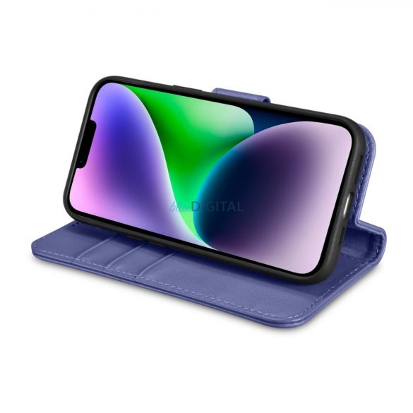 iCarer tárca tok 2in1 iPhone 14 Plus Flip bőr tok Anti-RFID világos lila (WMI14220727-LP)