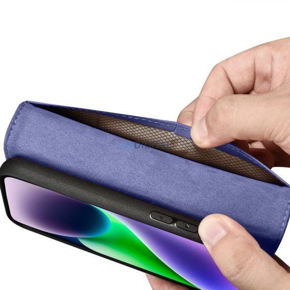 iCarer tárca tok 2in1 iPhone 14 Plus Flip bőr tok Anti-RFID világos lila (WMI14220727-LP)