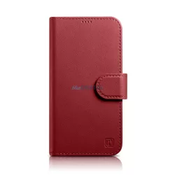   iCarer Wallet Case 2in1 iPhone 14 Pro Max bőr Flip Cover Anti-RFID piros (WMI14220728-RD)