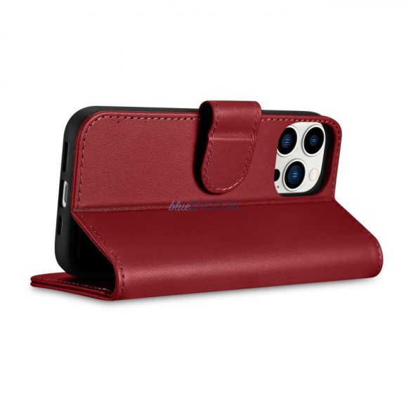 iCarer Wallet Case 2in1 iPhone 14 Pro Max bőr Flip Cover Anti-RFID piros (WMI14220728-RD)