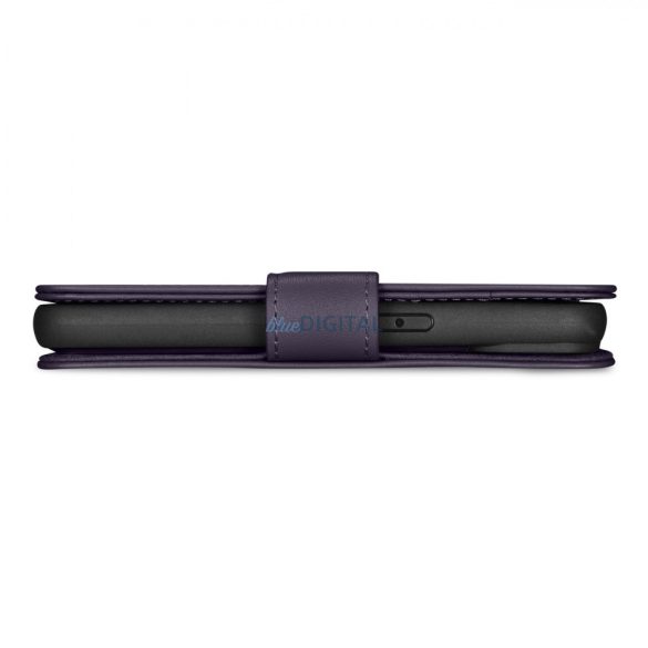 iCarer tárca tok 2in1 iPhone 14 Pro Max bőr Flip Cover Anti-RFID sötétlila (WMI14220728-DP)