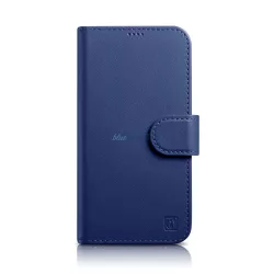   iCarer tárca tok 2in1 iPhone 14 Pro Max bőr Flip Cover Anti-RFID kék (WMI14220728-BU)