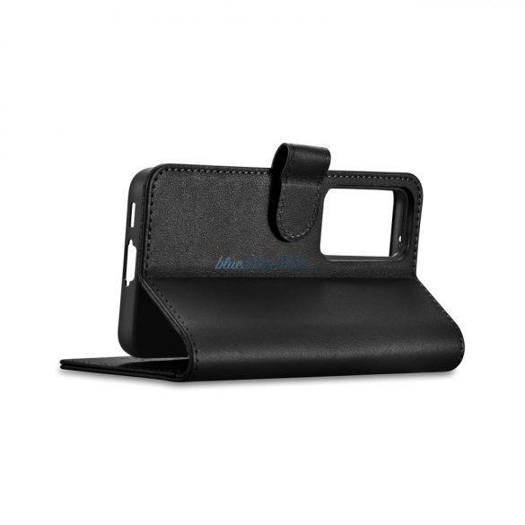 iCarer Wallet Case Samsung Galaxy S23 bőr tok pénztárcával fekete