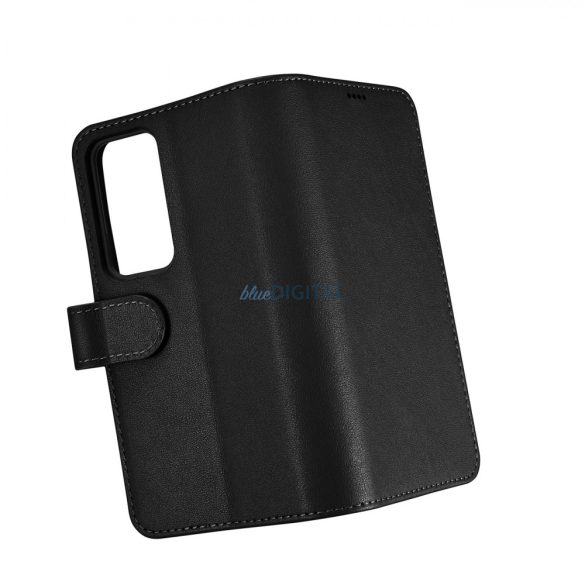 iCarer Wallet Case Samsung Galaxy S23 bőr tok pénztárcával fekete