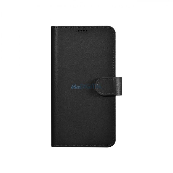 iCarer Wallet Case Samsung Galaxy S23+ bőr tok pénztárcával fekete