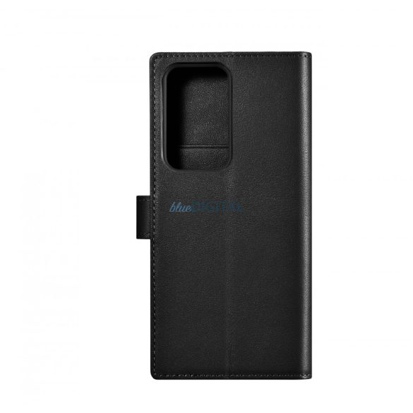 iCarer Wallet Case Samsung Galaxy S23 Ultra bőr tok pénztárcával fekete