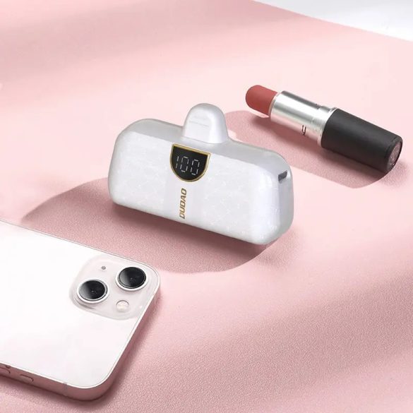 Dudao K20SC mini powerbank beépített Type-C csatlakozóal 5000mAh - fehér