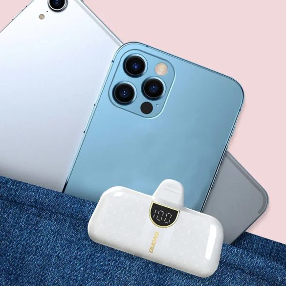 Dudao K20SC mini powerbank beépített Type-C csatlakozóal 5000mAh - fehér
