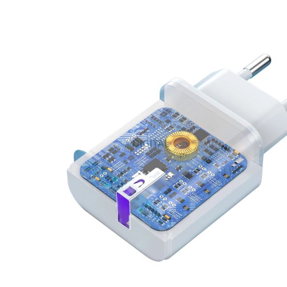 Dudao A20EU hálózati töltő 1xUSB-A csatlakozással és USB-A - microUSB kábellel 18W fehér