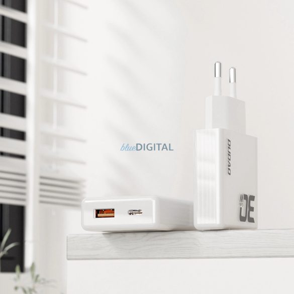 Dudao A30EU hálózati töltő 1xUSB-A és 1xUSB-C csatlakozással 30W - fehér