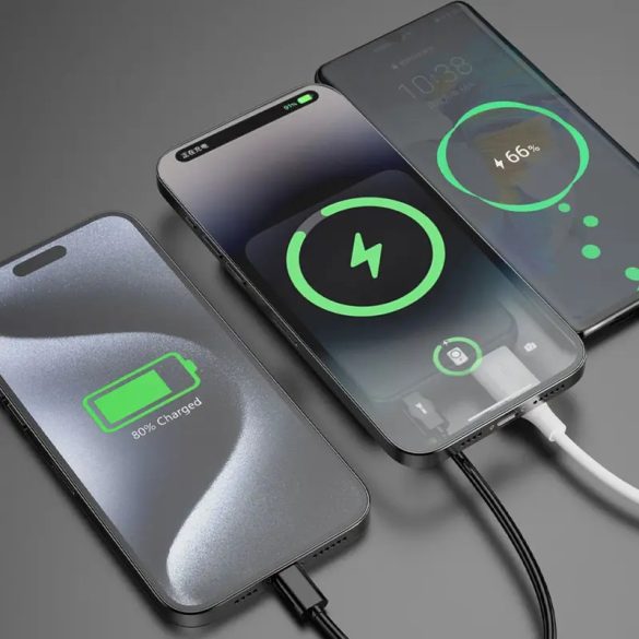 Dudao K14S+ MagSafe-kompatibilis powerbank 1xUSB-A és 1xUSB-C csatlakozással kitámasztóval 10000mAh 20W - fekete