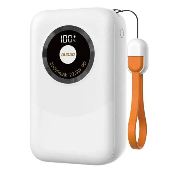Dudao K21 Mini powerbank 1xUSB-A és 1xUSB-C csatlakozással 10000mAh 22.5W - bézs