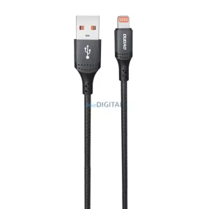 Dudao 3A 30W L3SL USB-A - Lightning kábel fonva 1.2m - Fekete