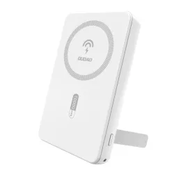   Dudao K14S+ MagSafe-kompatibilis powerbank 1xUSB-A és 1xUSB-C csatlakozással kitámasztóval 10000mAh 20W - fehér