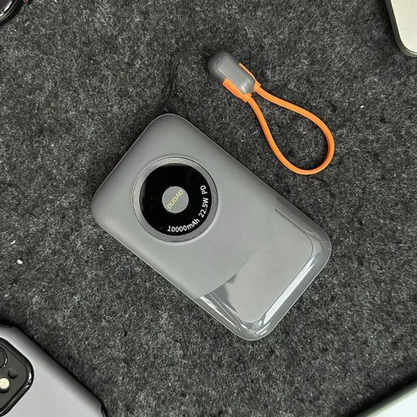 Dudao K21 Mini powerbank 1xUSB-A és 1xUSB-C csatlakozással 10000mAh 22.5W - szürke