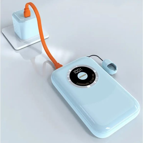 Dudao K21 Mini powerbank 1xUSB-A és 1xUSB-C csatlakozással 10000mAh 22.5W - kék