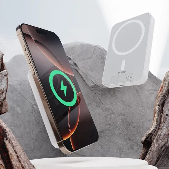 Dudao K26S MagSafe-kompatibilis powerbank 1xUSB-A és 1xUSB-C csatlakozással 5000mAh 20W - fehér